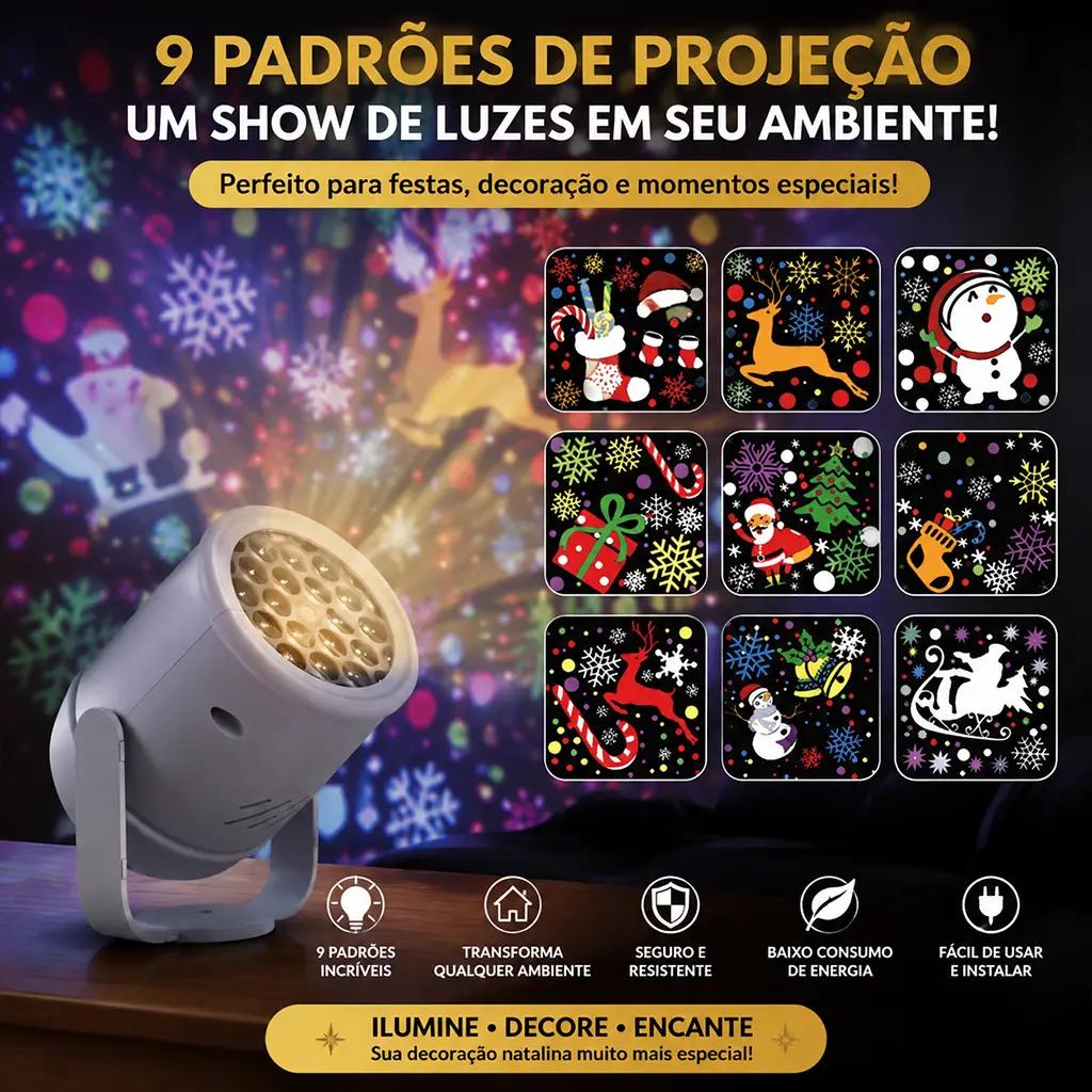 Projetor Mágico de Natal e Ano Novo 3D™ + BRINDE HOJE: Extensão de 5 metros