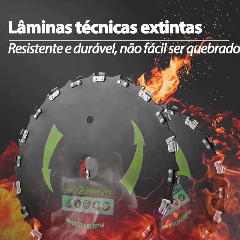 Disco Para Roçadeira Com Dentes De Corrente Motosserra - Corta Muito eficiente e durável sem ferrugem