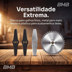 Roçadeira Aparador Cortador De Grama Elétrico Recarregável Com Rodas 2 Baterias de Lítio Kit completo