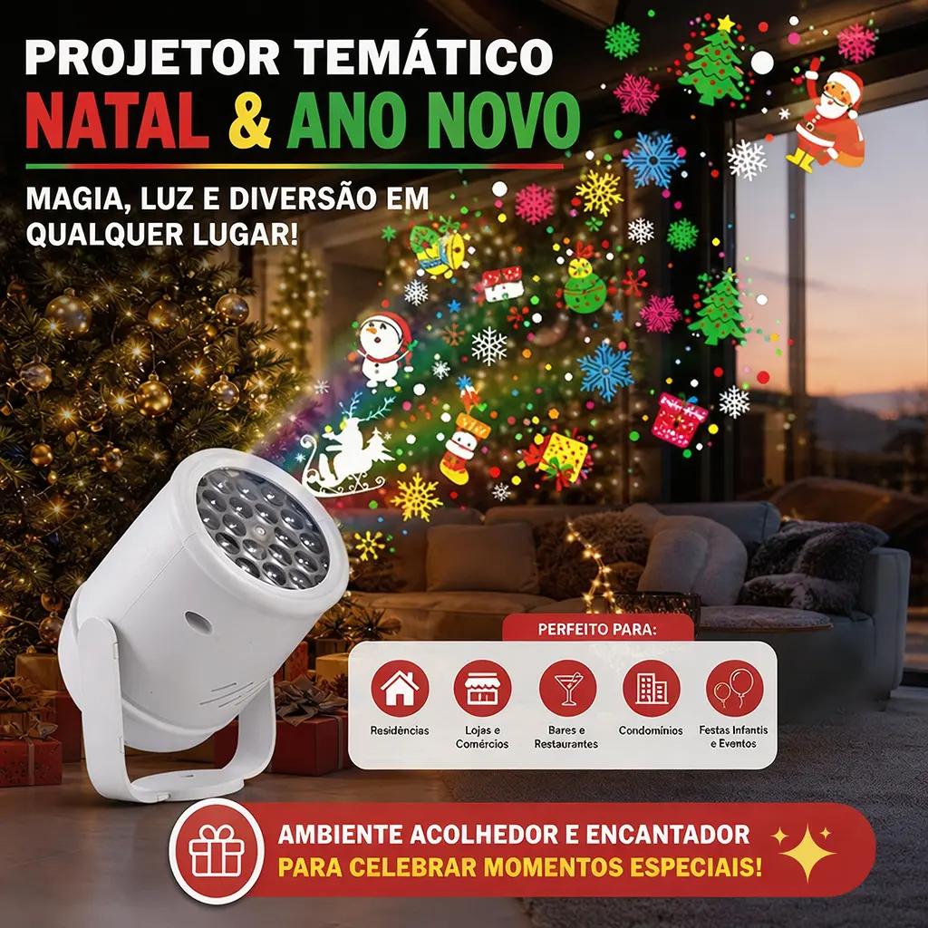 Projetor Mágico de Natal e Ano Novo 3D™ + BRINDE HOJE: Extensão de 5 metros