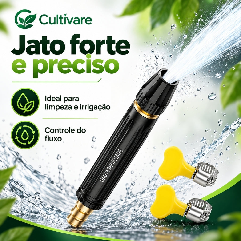 Bico de Alta Pressão 3 em 1 para Mangueira + BRINDE HOJE: Mangueira Reforçada de 10M