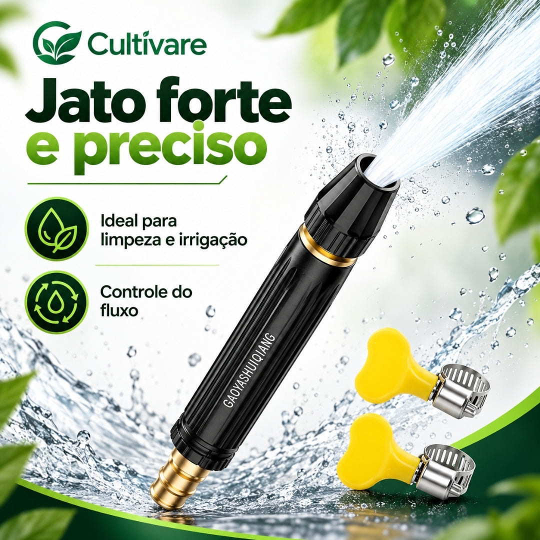 Bico de Alta Pressão 3 em 1 para Mangueira + BRINDE HOJE: Mangueira Reforçada de 10M