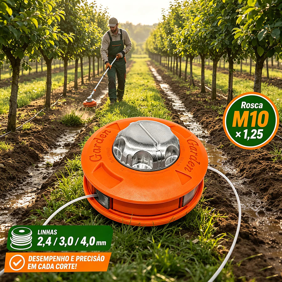 Carretel Automático para Cortador de Grama Universal + BRINDE HOJE: Kit Proteção com Óculos e Luva Profissional🔥