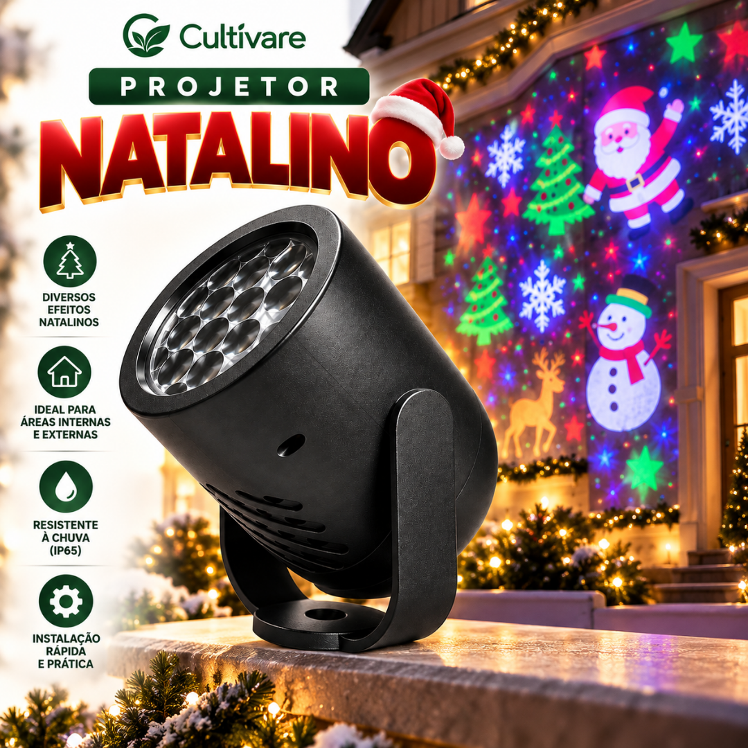 Projetor Mágico de Natal e Ano Novo 3D™ + BRINDE HOJE: Extensão de 5 metros