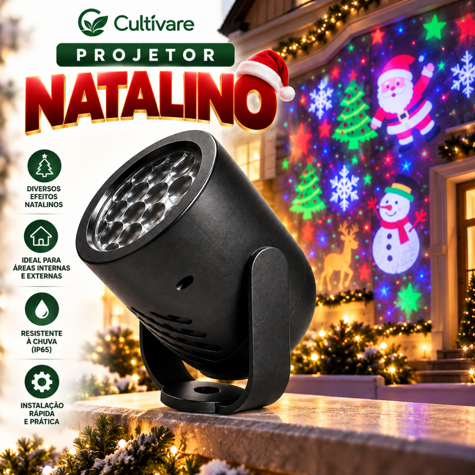 Projetor Mágico de Natal e Ano Novo 3D™ + BRINDE HOJE: Extensão de 5 metros