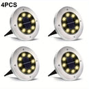 Kit 4 Luminárias Solar com 8 LEDs e Sensor Para Jardim Externa Prova D'água Luz Led Solar Lâmpada Uso Externo